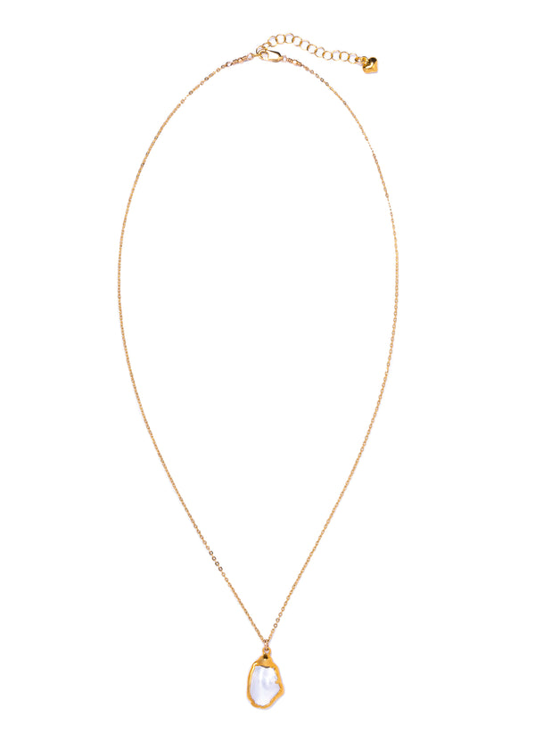 Keshi Pearl in 24 kt.ol Necklace