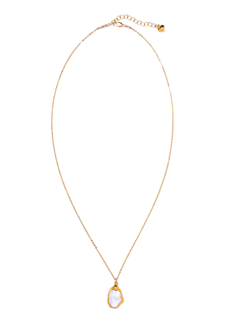 Keshi Pearl in 24 kt.ol Necklace