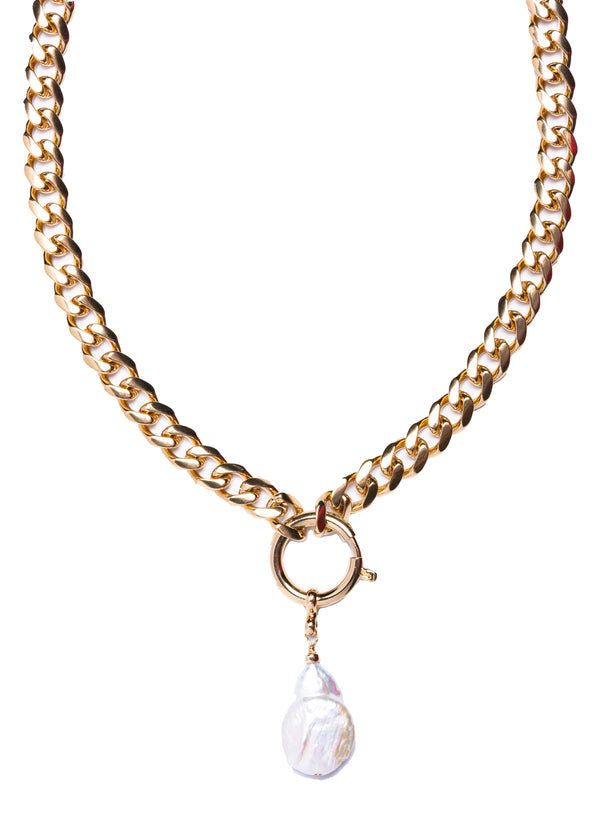 Keshi Pearl & Cybil Chain Necklace