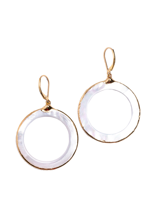 Round Mother of Pearl Earrings