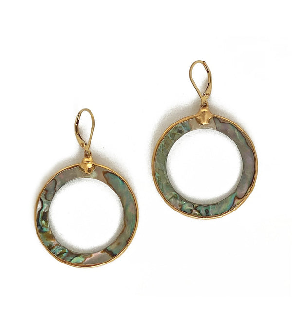 Round Abalone Earrings