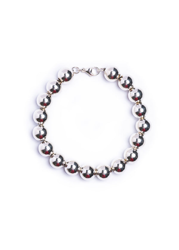 Sterling Silver Bead Bracelet - 10mm