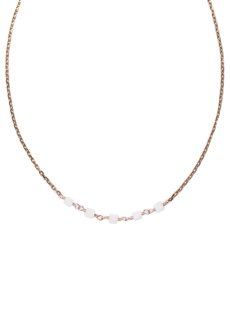 Cubed Mother of Pearl Necklace