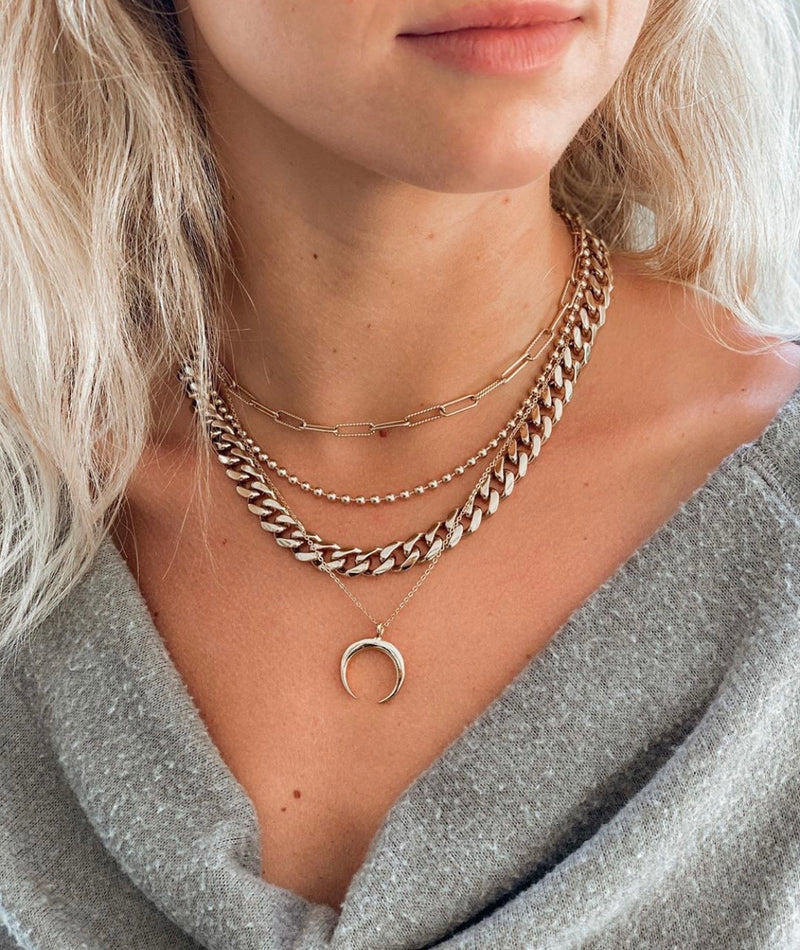 Selene Hammered Chain Necklace