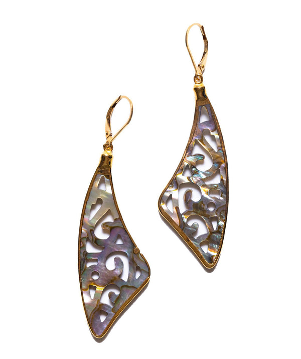 Carved Abalone Earrings