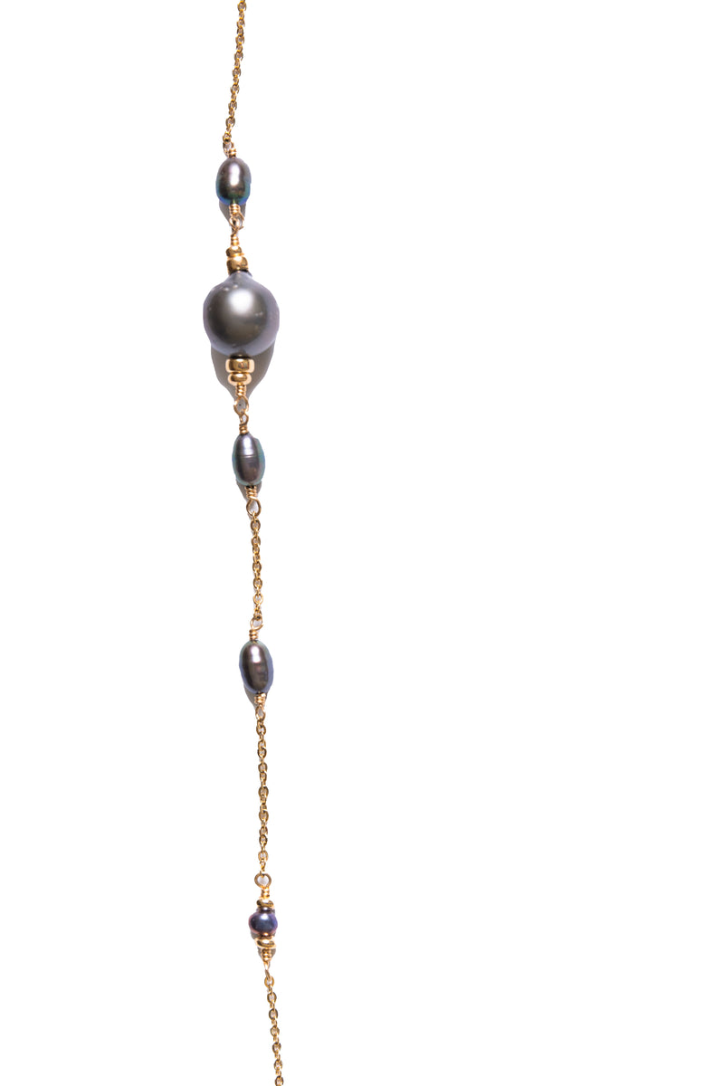 Wire Wrapped Tahitian Pearl Necklace