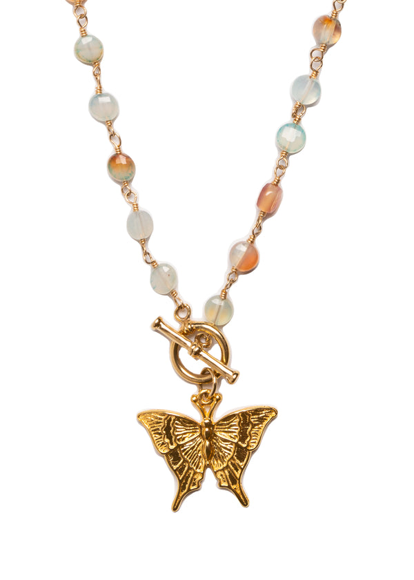 Butterfly with Chalcedony Necklace