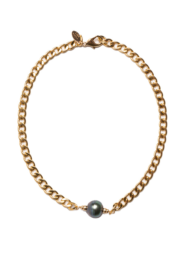 Tahitian Pearl & Lexington Chain Necklace